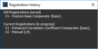 Registration History dialog