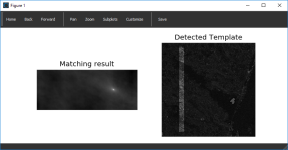 Template matching preview