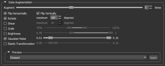 Data Augmentation settings