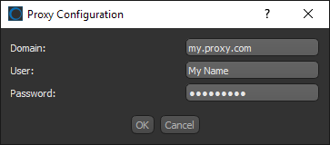 Proxy Configuration dialog