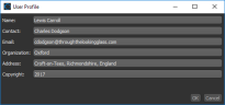 User Profile dialog
