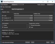 Dataset Registration dialog