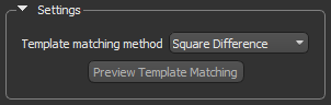 Template Matching settings