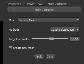 Mesh Decimator panel