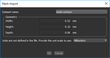 Mesh Import dialog