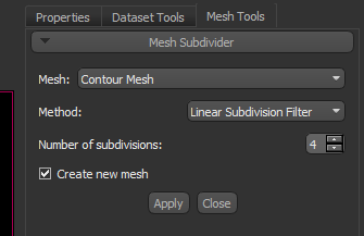 Mesh Subdivider panel