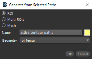 Generate from Selected Paths dialog