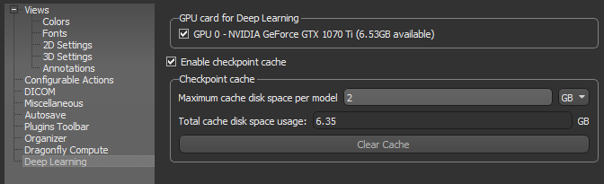 Checkpoint cache preferences
