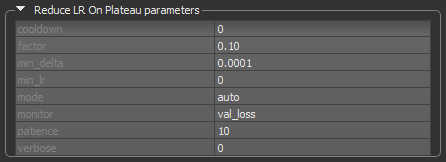 Reduce LR on Plateau callback