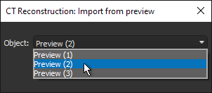 Import from Preview dialog