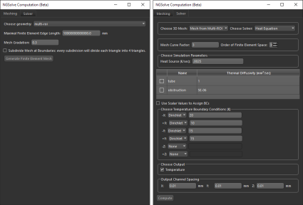 NGSolve Computation dialog