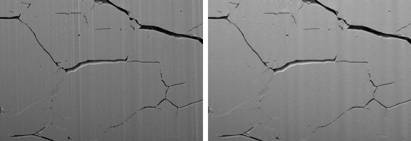 Destriping filter example
