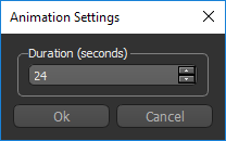 Animation Settings dialog