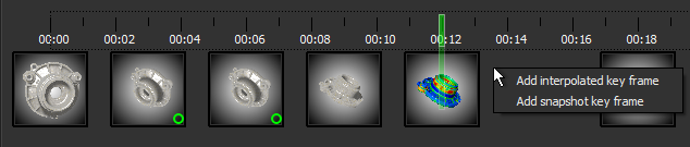 Timeline pop-up menu