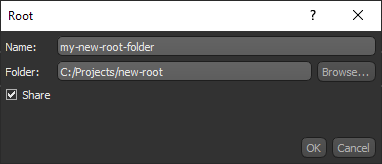 Root dialog