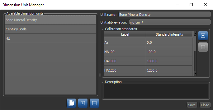 Dimension Unit Manager