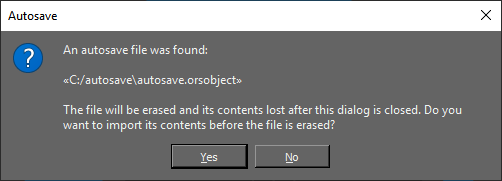 Autosave message