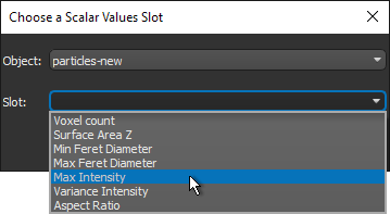 Choose a Scalar Values Slot dialog