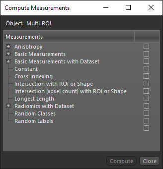 Compute Measurements dialog