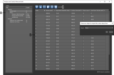 Feature Analysis dialog