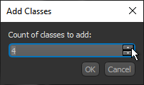 Add Classes dialog
