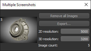 Multiple Screenshots panel