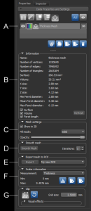 Mesh properties and settings