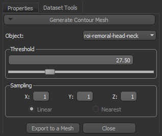 Generate Contour Mesh panel