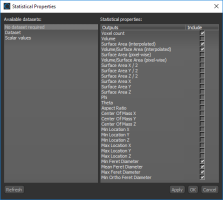 Statistical Properties dialog