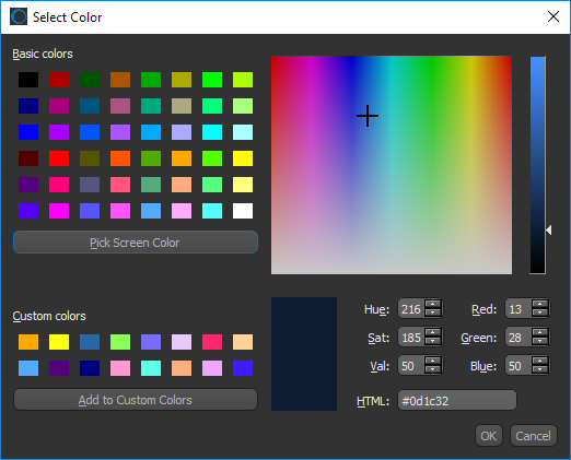 Select Color dialog