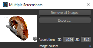 Multiple Screenshots panel