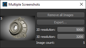 Multiple Screenshots panel