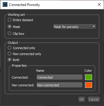 Connect Porosity dialog