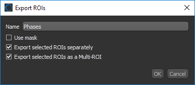 Export ROIs dialog