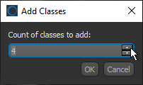 Add Classes dialog