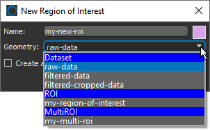New Region of Interest dialog