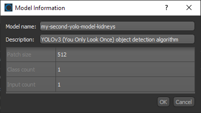 Model Information dialog