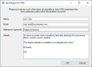 Send Report to ORS dialog