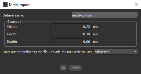 Mesh Import dialog