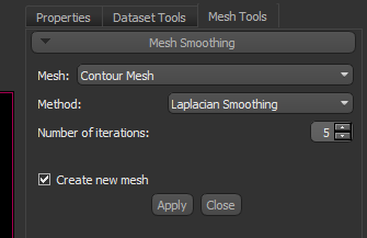 Mesh Smoothing panel