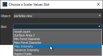 Choose a Scalar Values Slot dialog