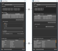 Feature Presets dialog