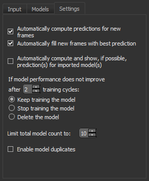 Settings tab