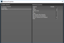 Statistical Properties dialog