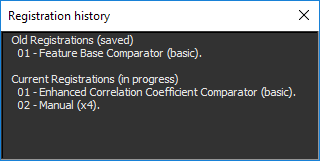 Registration History dialog