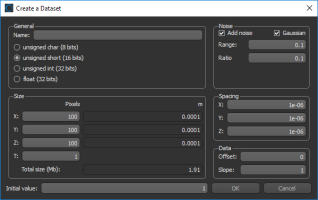 Create a Dataset dialog
