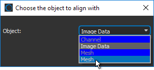 Choose the object to align with dialog