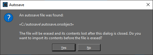 Autosave message