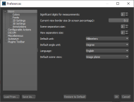 Preferences dialog
