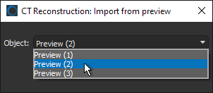 Import from Preview dialog